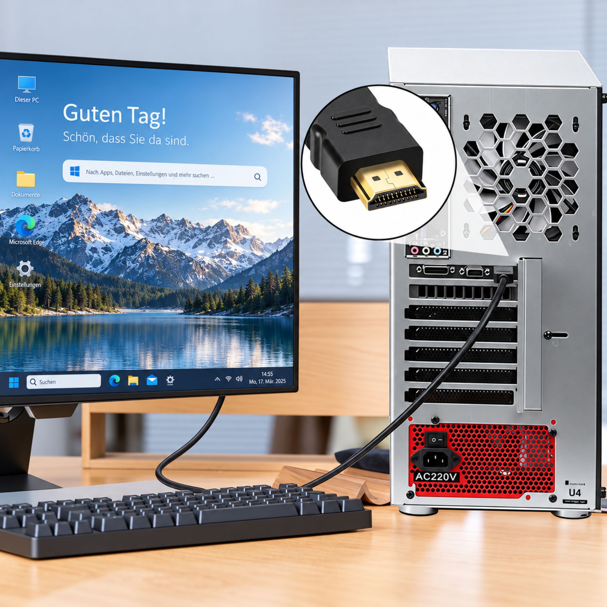 M50 HDMI Auf DVI Kabel – 1,5 M, 1080p Full HD, Für PC, TV, Monitor & Gaming