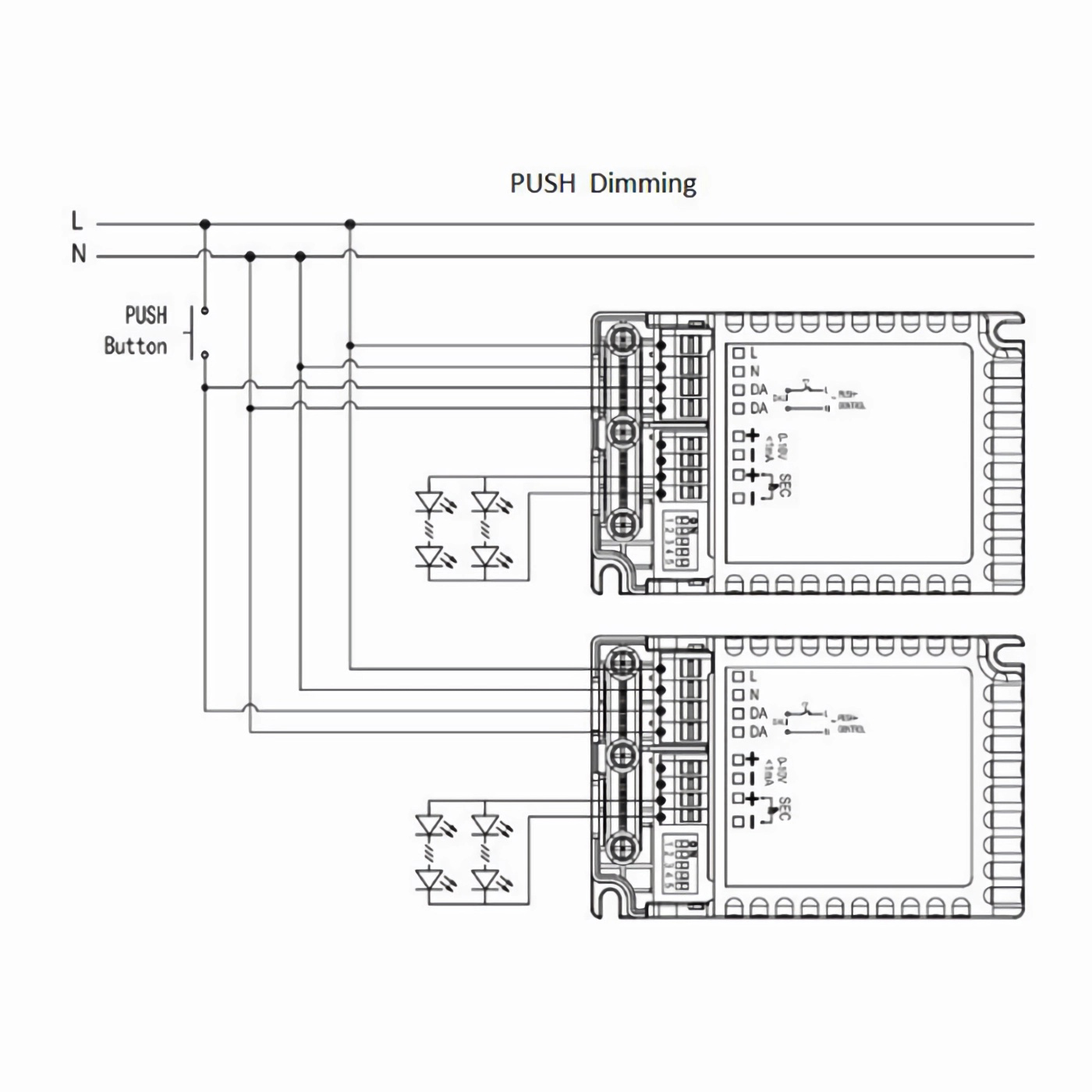 KL20C-PDii Merrytek/Kreat Power LED-Treiber 20W Konstantstrom Netzteil DALI DT6 & PushDIM dimmbar für LED Beleuchtung 3-45V 200-550mA Lichtsteuerung Schutzfunktion
